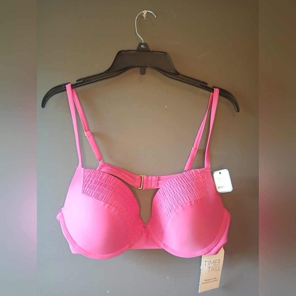 NEW TIME AND TRU WOMENS LARGE PINK SWIM TOP